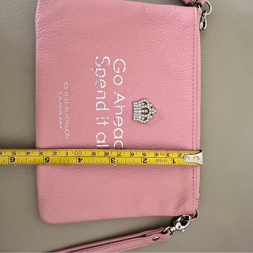 My Flat in London - Letters to the Queen Pink Leather Wristlet - Picture 5 of 9